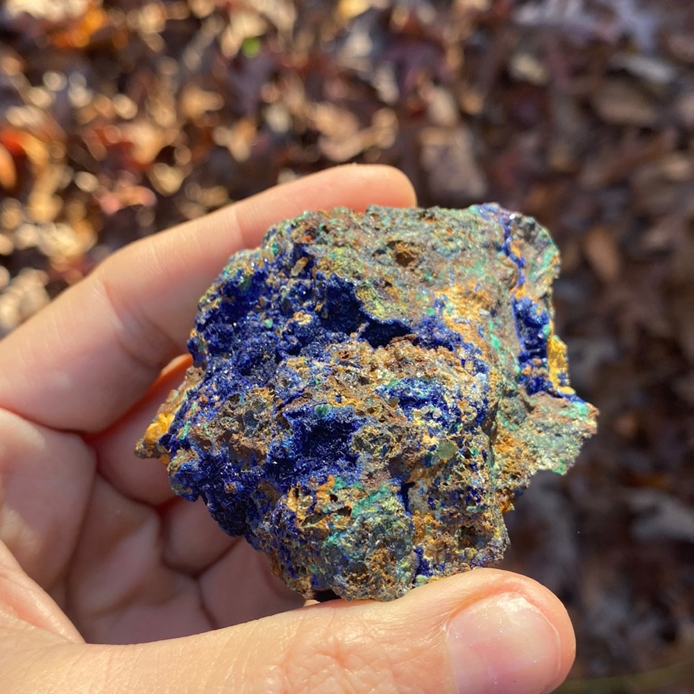 Natural Azurite Malachite Rough Specimen 124g Crystalline Matrix Rock